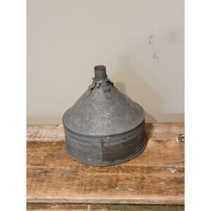 Vintage Funnel, Large Round Galvanized, Farmhouse Primitive Industrial